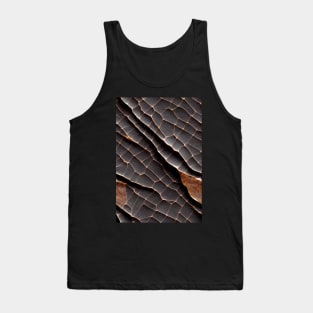 Cracked black Imitation leather, natural and ecological leather print #9 Tank Top